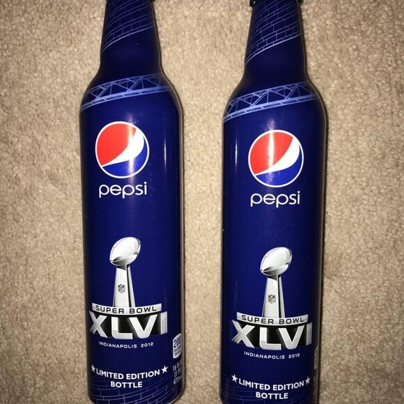 Pepsi/NFL Other - Set of 2 Limited Edition Colts Super Bowl XLV1 Aluminum Pepsi Bottles